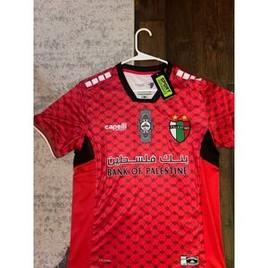 Capelli Sport Soccer Jersey Men's Size Medium Red Bank of Palestine Team Shirt